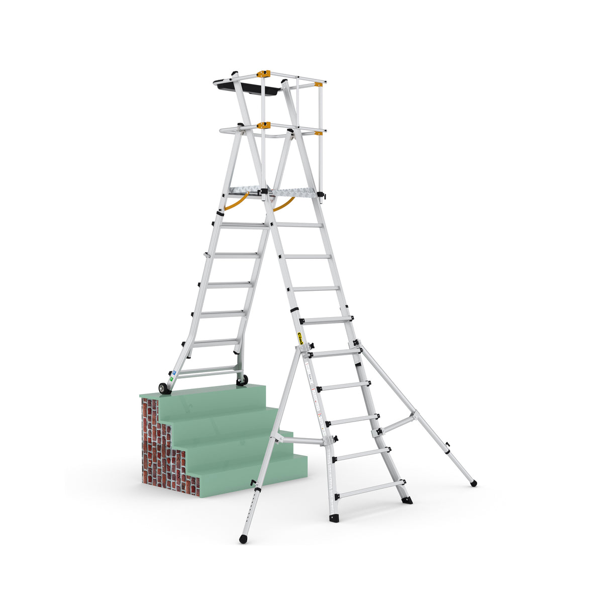 GPC Climb-It Folding Telescopic Large Platform Step - 7+3 Tread
