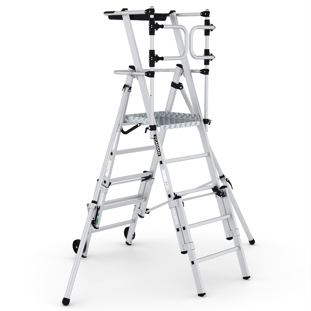 GPC Climb-It Folding Telescopic Large Platform Step With Safety Gates