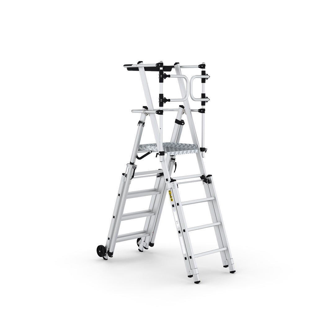 GPC Climb-It Folding Telescopic Large Platform Step With Safety Gates