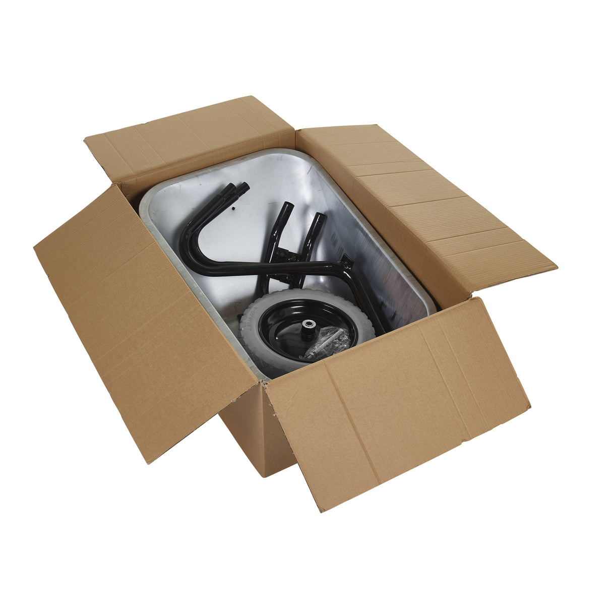 GPC Olympus Wheelbarrow - Black Frame, Black Pan, Pneumatic Wheel With Green Centre