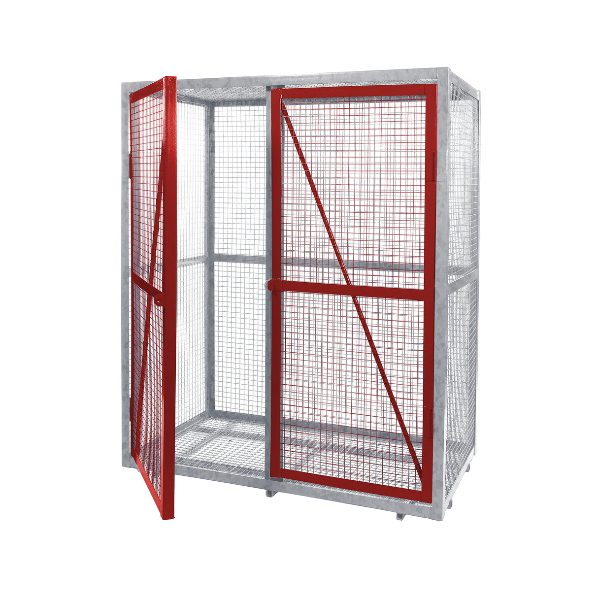 GPC Grenadier Security Cage - Galv'd & Red Doors