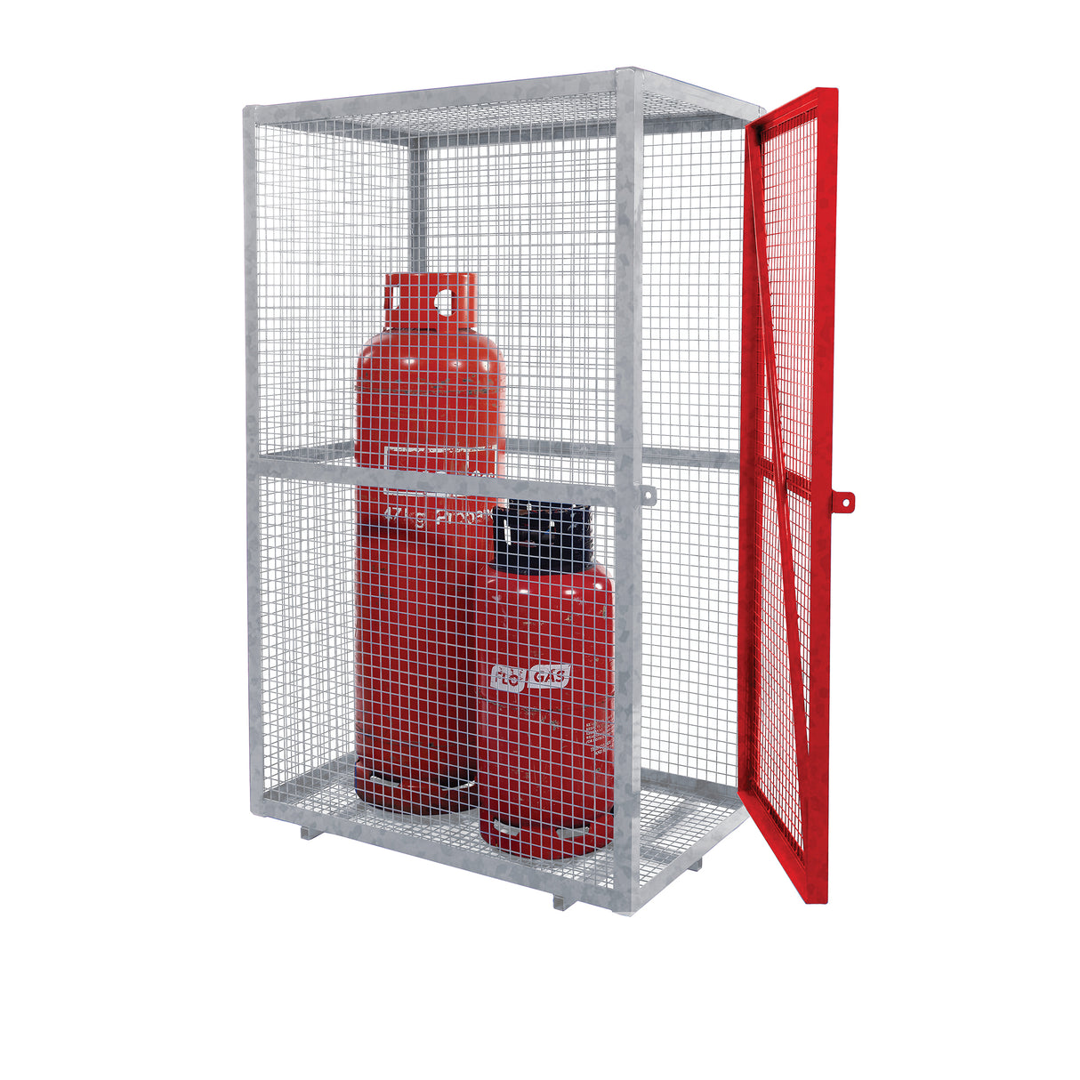 GPC Grenadier Security Cage - Galv'd & Red Doors
