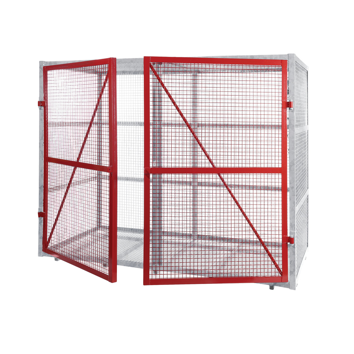 GPC Grenadier Security Cage - Galv'd & Red Doors