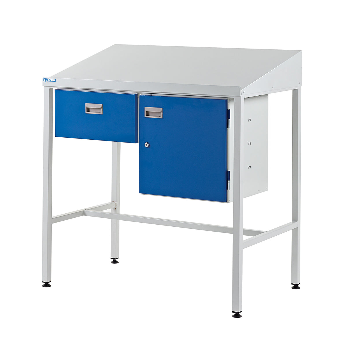 QMP Team Leader Workstations - with Sloping Top Drawer & Cupboard