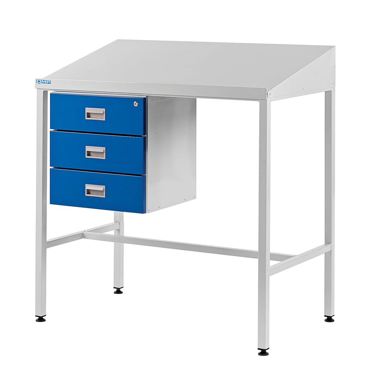 QMP Team Leader Workstations - with Sloping Top Drawer & Cupboard