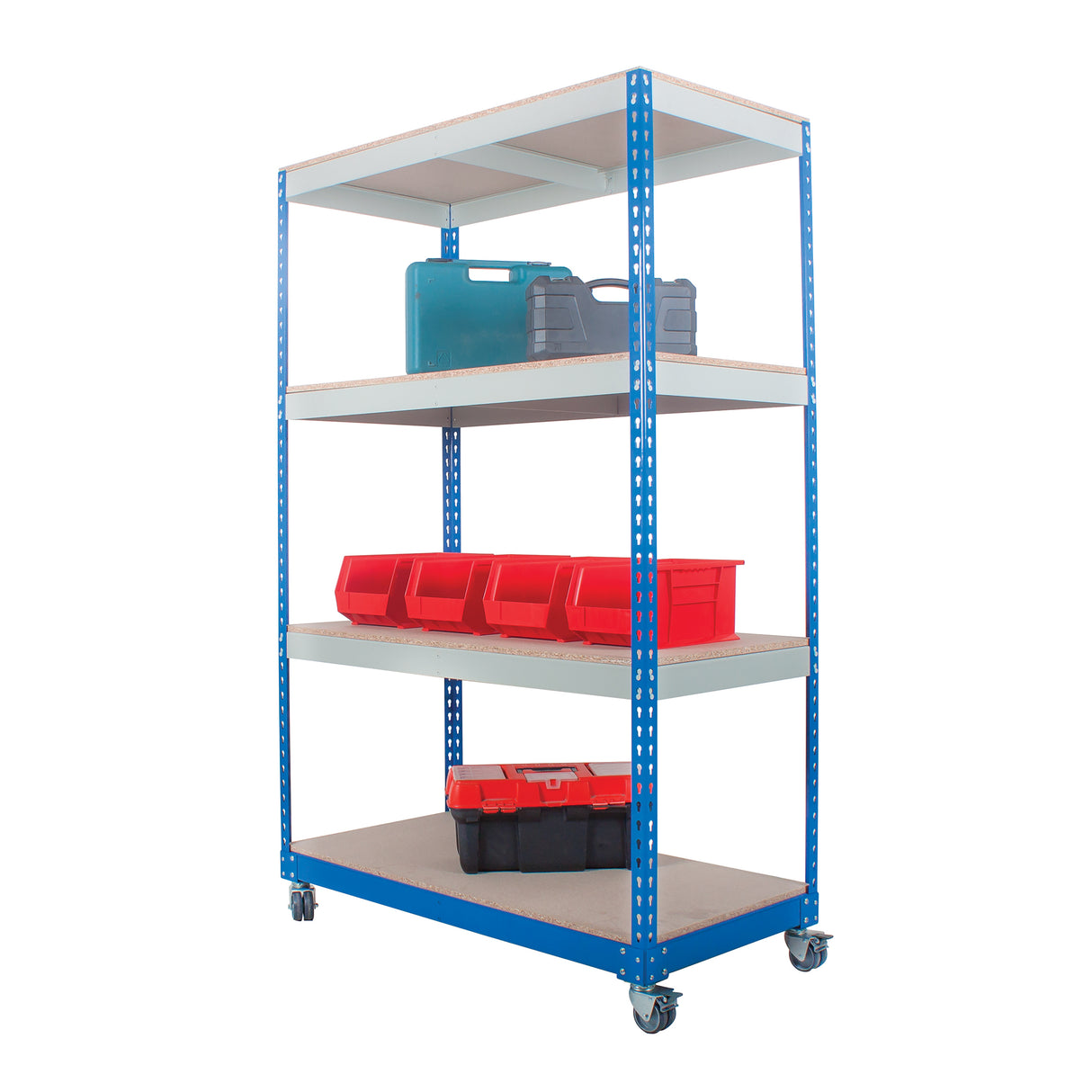 Anco Rivet Trolley Shelving c/w 4 Chipboard Shelves