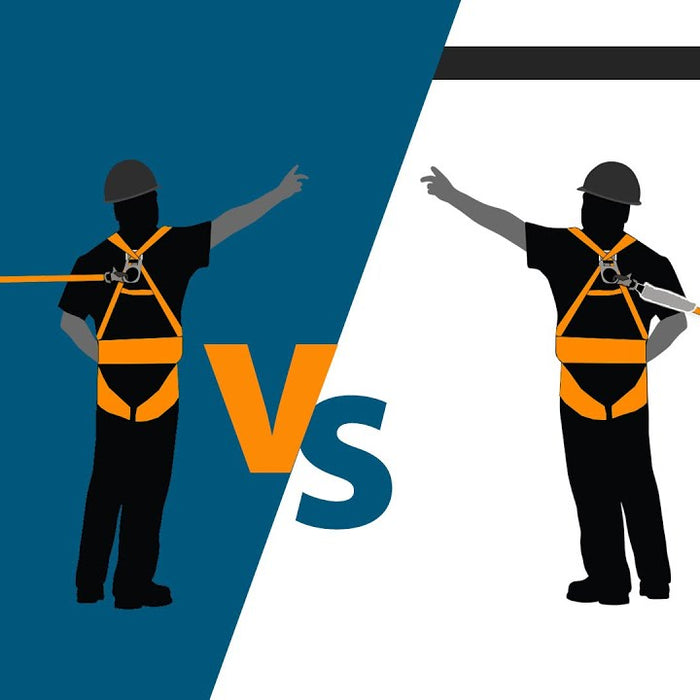 Understand the difference between fall arrest and fall restraint with 247Direct. Learn when to use each and explore certified Checkmate® safety gear.