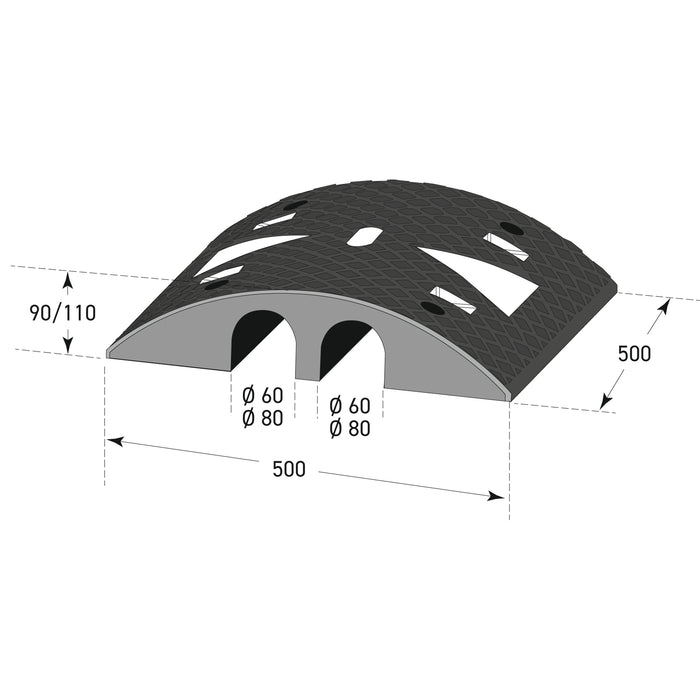 Moravia® TRAFFIC-LINE Cable/Hose Protection Ramp Large - 960 x 600 x 75mmH
