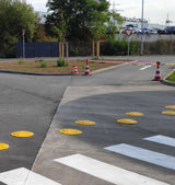 Moravia TOPSTOPer Speed Reduction Bumps - 500mm Ø x 70mmH - Fixings Included - Yellow