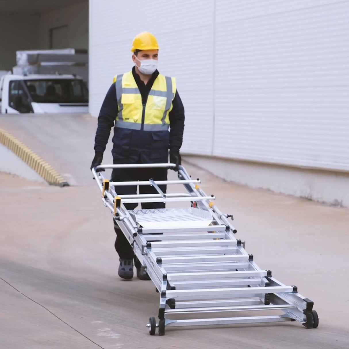 GPC Climb-It Folding Telescopic Large Platform Step - 7+3 Tread