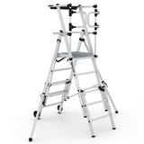 GPC Climb-It Folding Telescopic Large Platform Step With Safety Gates