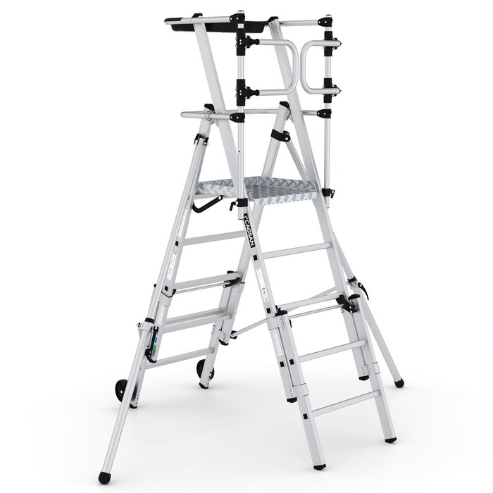 GPC Climb-It Folding Telescopic Large Platform Step With Safety Gates