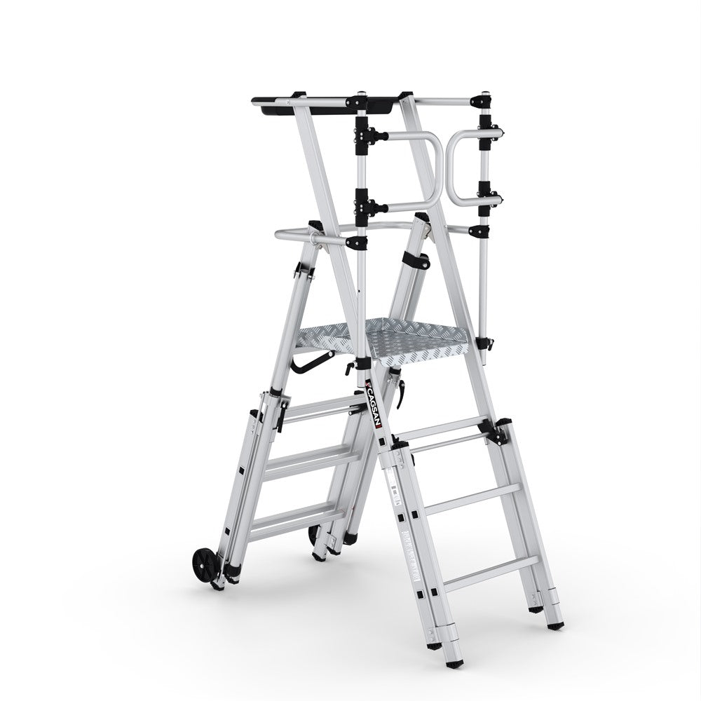 GPC Climb-It Folding Telescopic Large Platform Step With Safety Gates