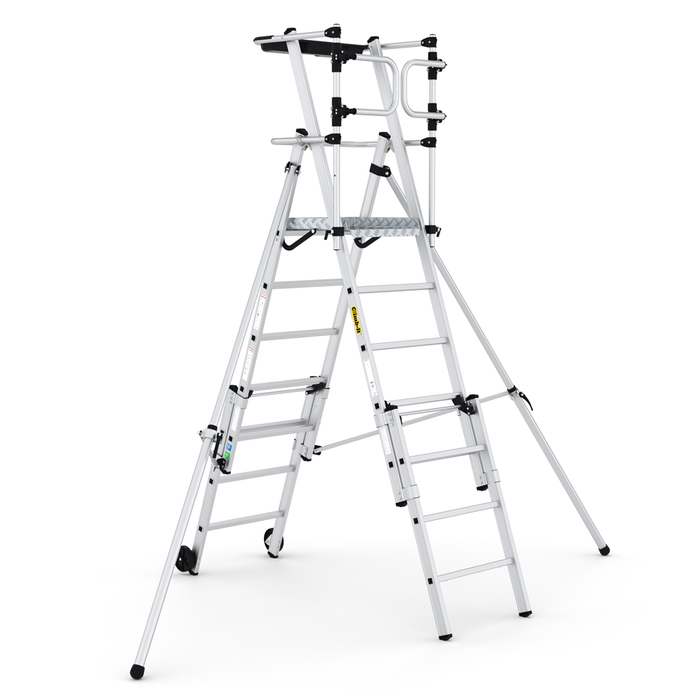 GPC Climb-It Folding Telescopic Large Platform Step With Safety Gates