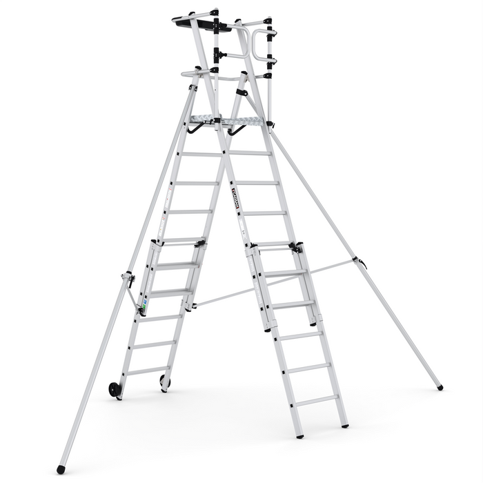 GPC Climb-It Folding Telescopic Large Platform Step With Safety Gates