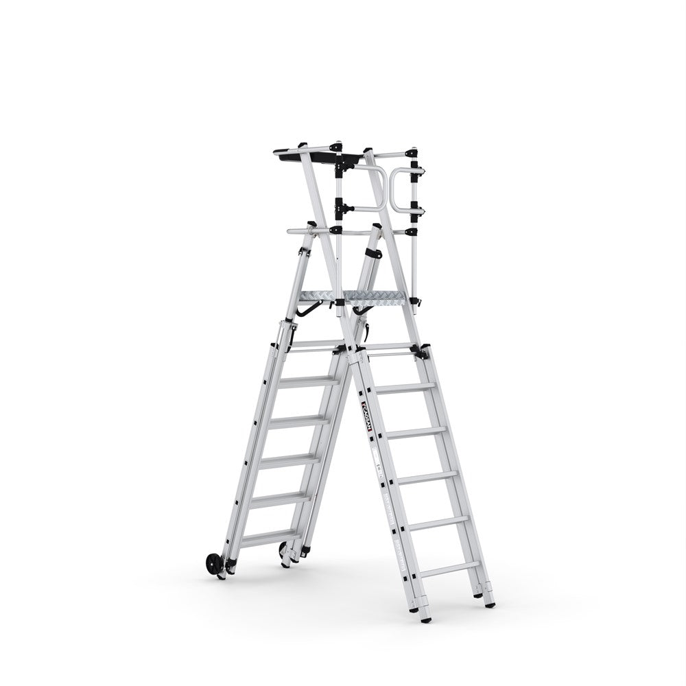 GPC Climb-It Folding Telescopic Large Platform Step With Safety Gates