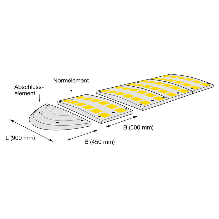 Moravia® SafeRide Speed Reduction Humps - Centre Section with Reflectors