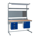 QMP Cantilever Workbenches - Solid Beech Worktop