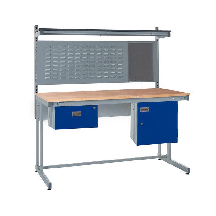 QMP® Cantilever Workbenches - Solid Beech Worktop