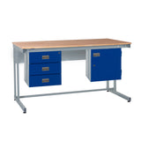 QMP Cantilever Workbenches - Solid Beech Worktop