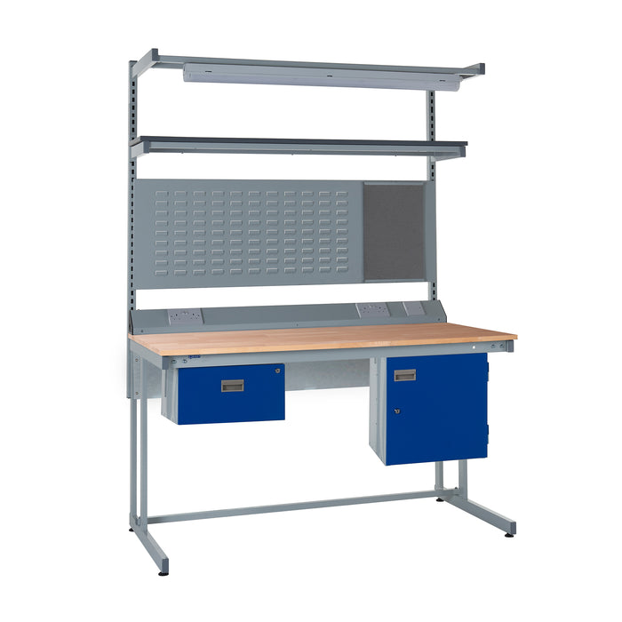 QMP® Cantilever Workbenches - Solid Beech Worktop