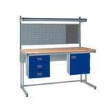 QMP Cantilever Workbenches - Solid Beech Worktop