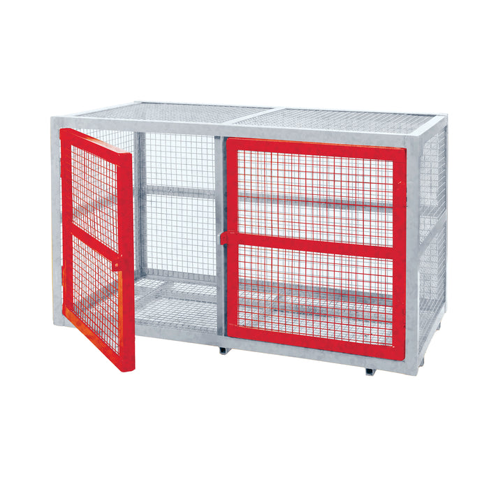 GPC® Grenadier® Security Cage - Galv'd & Red Doors