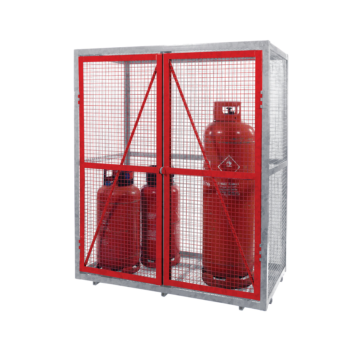 GPC Grenadier Security Cage - Galv'd & Red Doors