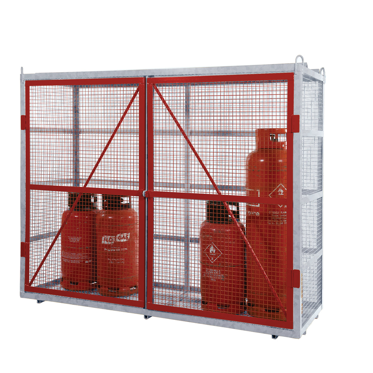 GPC Grenadier Security Cage - Galv'd & Red Doors