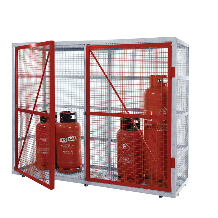 GPC Grenadier Security Cage - Galv'd & Red Doors