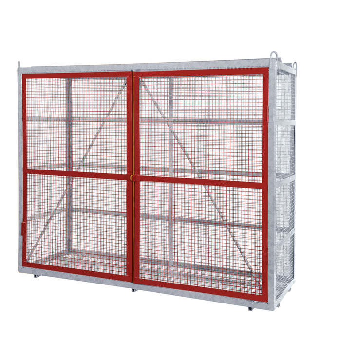 GPC® Grenadier® Security Cage - Galv'd & Red Doors