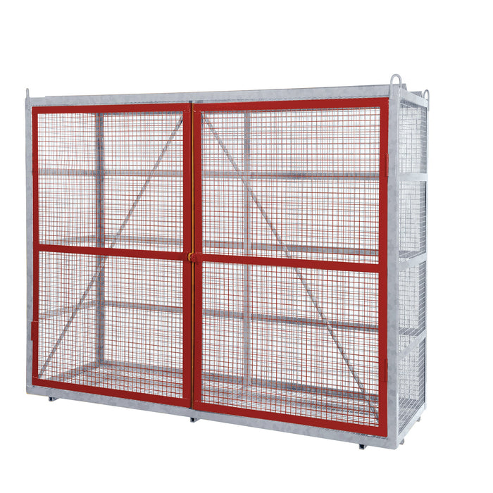 GPC Grenadier Security Cage - Galv'd & Red Doors