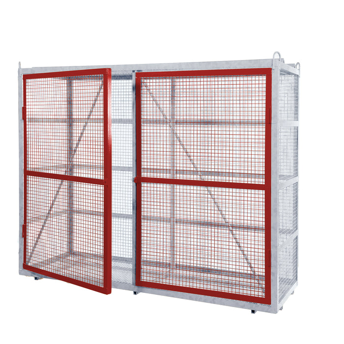 GPC® Grenadier® Security Cage - Galv'd & Red Doors