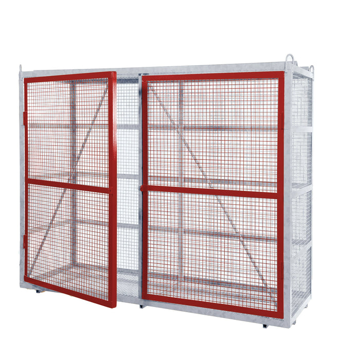 GPC Grenadier Security Cage - Galv'd & Red Doors