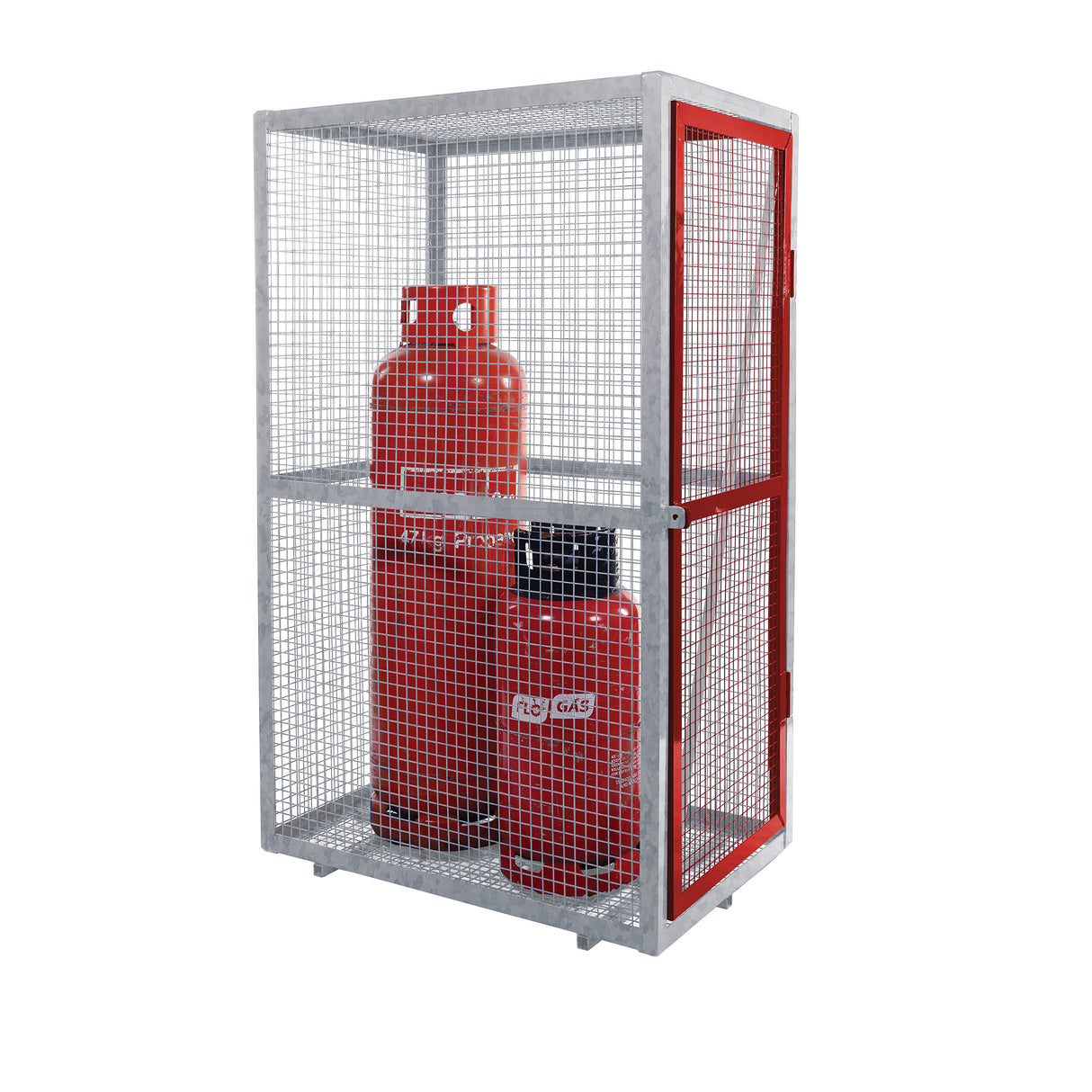 GPC Grenadier Security Cage - Galv'd & Red Doors