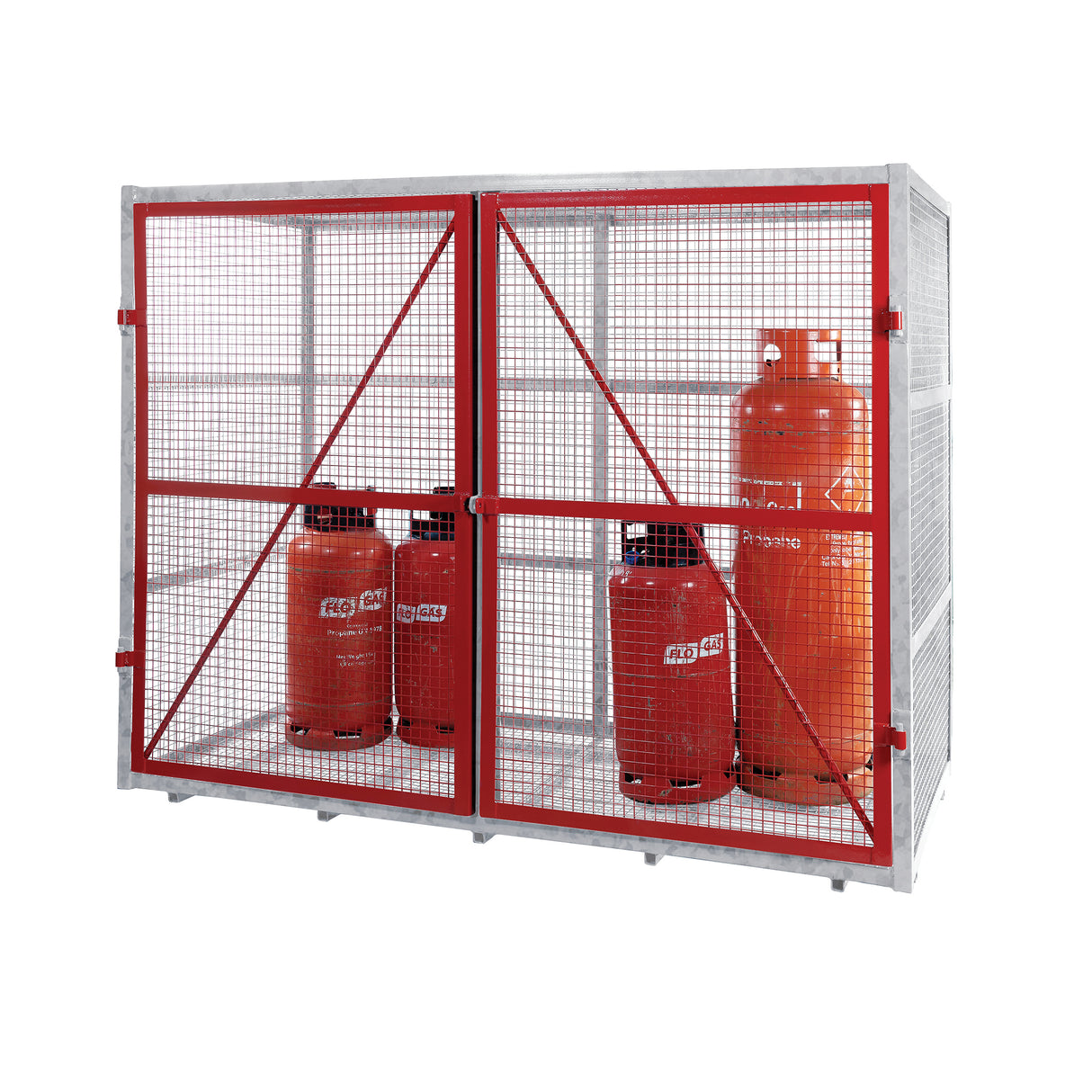 GPC Grenadier Security Cage - Galv'd & Red Doors