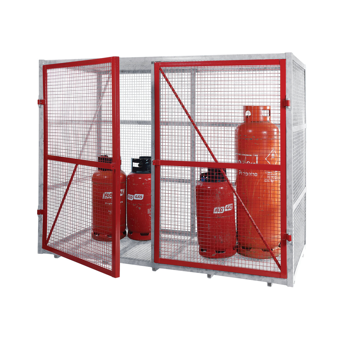 GPC Grenadier Security Cage - Galv'd & Red Doors