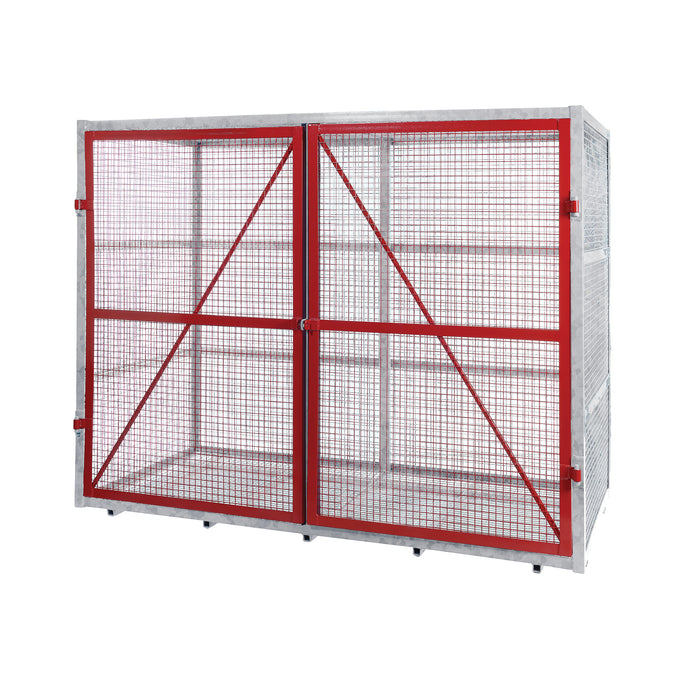 GPC® Grenadier® Security Cage - Galv'd & Red Doors