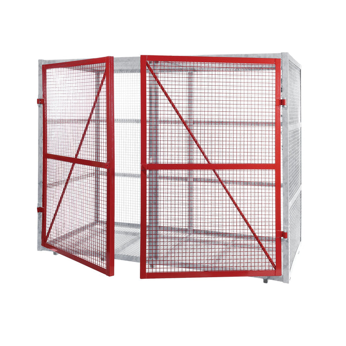 GPC Grenadier Security Cage - Galv'd & Red Doors