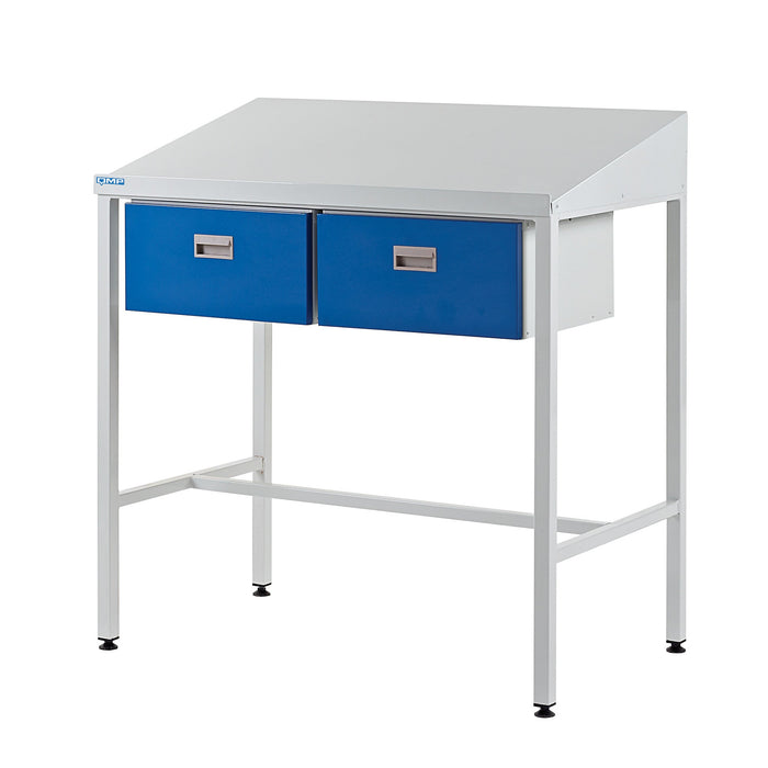 QMP Team Leader Workstations - with Sloping Top Drawer & Cupboard