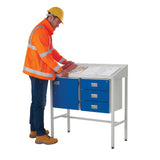 QMP Team Leader Workstations - with Flat Top Drawer & Cupboard