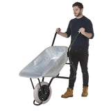 GPC Olympus Wheelbarrow - Black Frame, Black Pan, Pneumatic Wheel With Green Centre