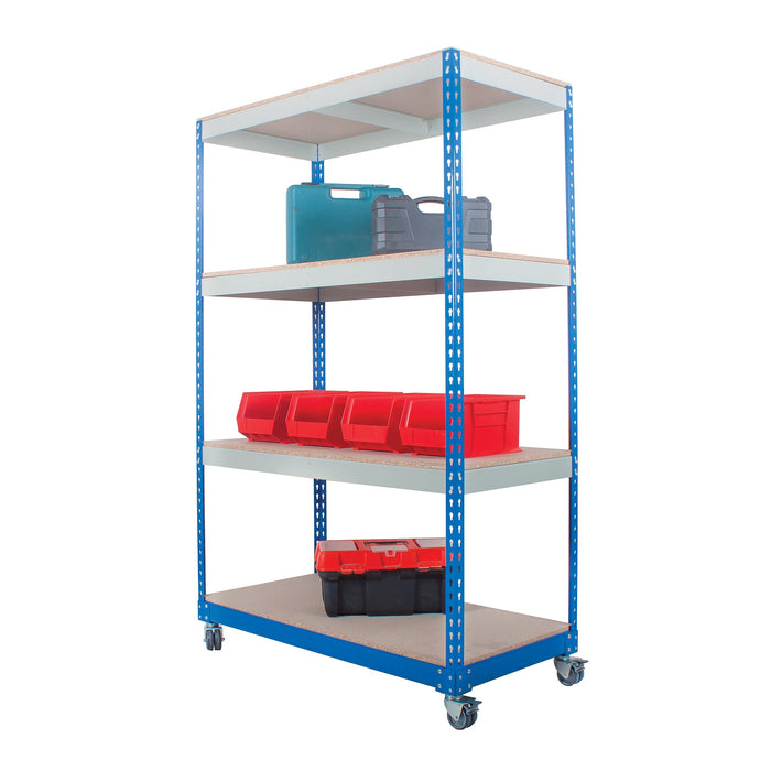 Anco Rivet Trolley Shelving c/w 4 Chipboard Shelves